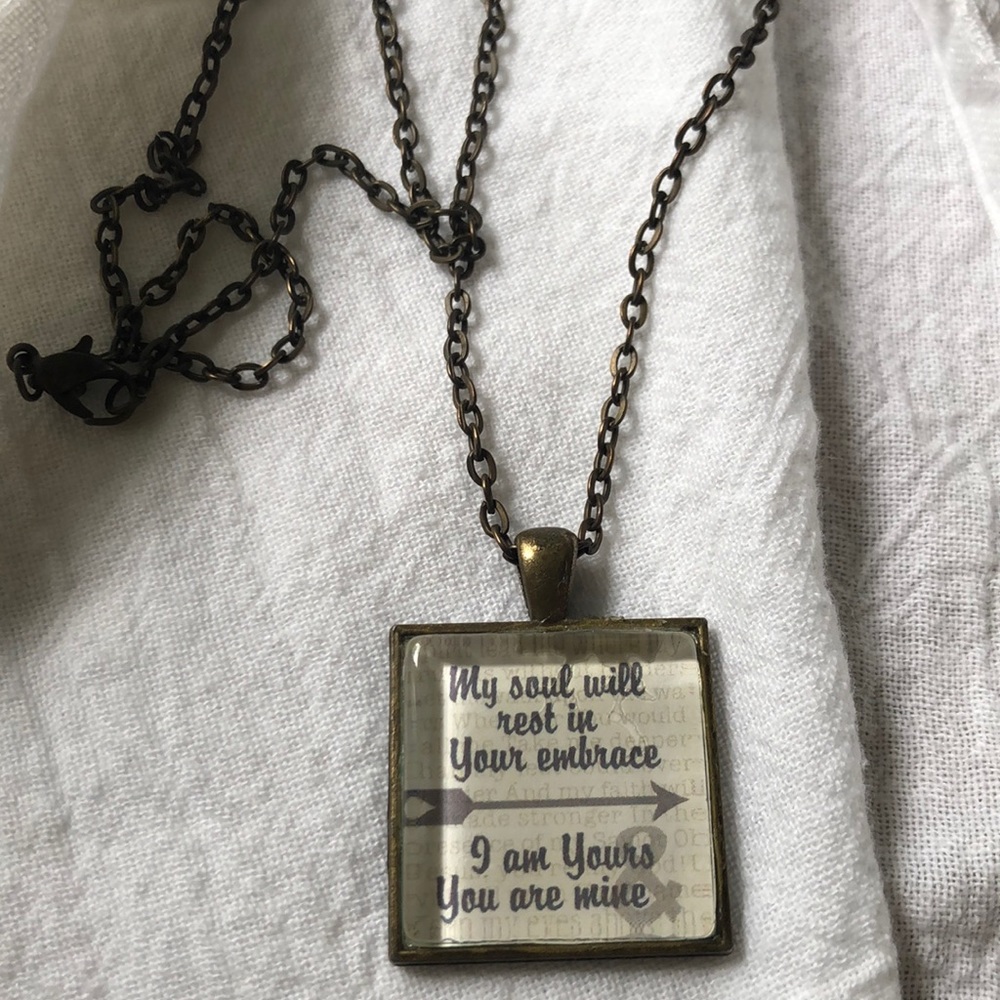 Cute saying necklace.